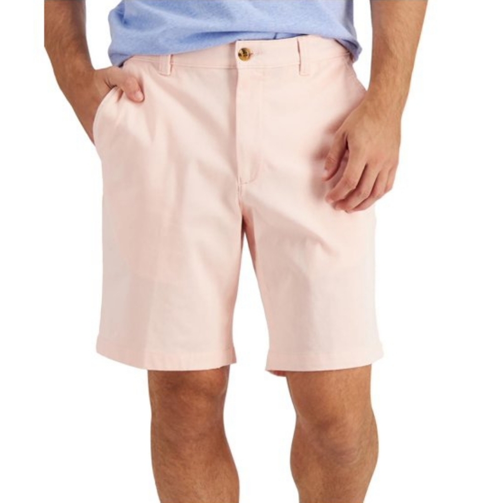 Club Room Men Pink Shorts Regular Fit 4Way Stretch Summer 9" Inseam 🆕️